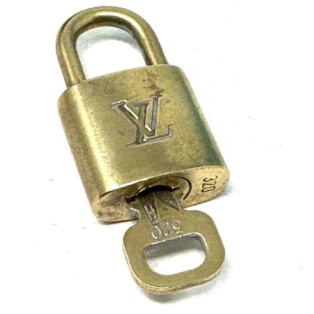 Authentic Louis Vuitton Gold Lock & Key Brass Number 320
